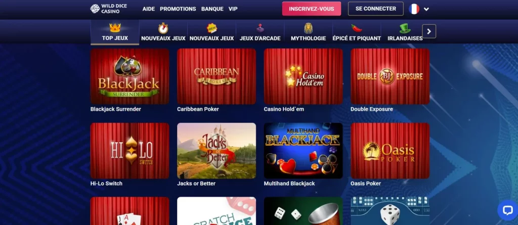 Jeux avec croupier en direct